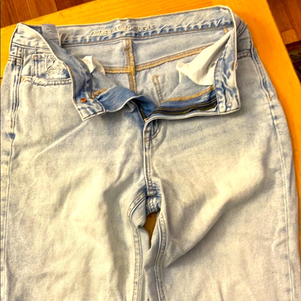 Faded blue jeans
